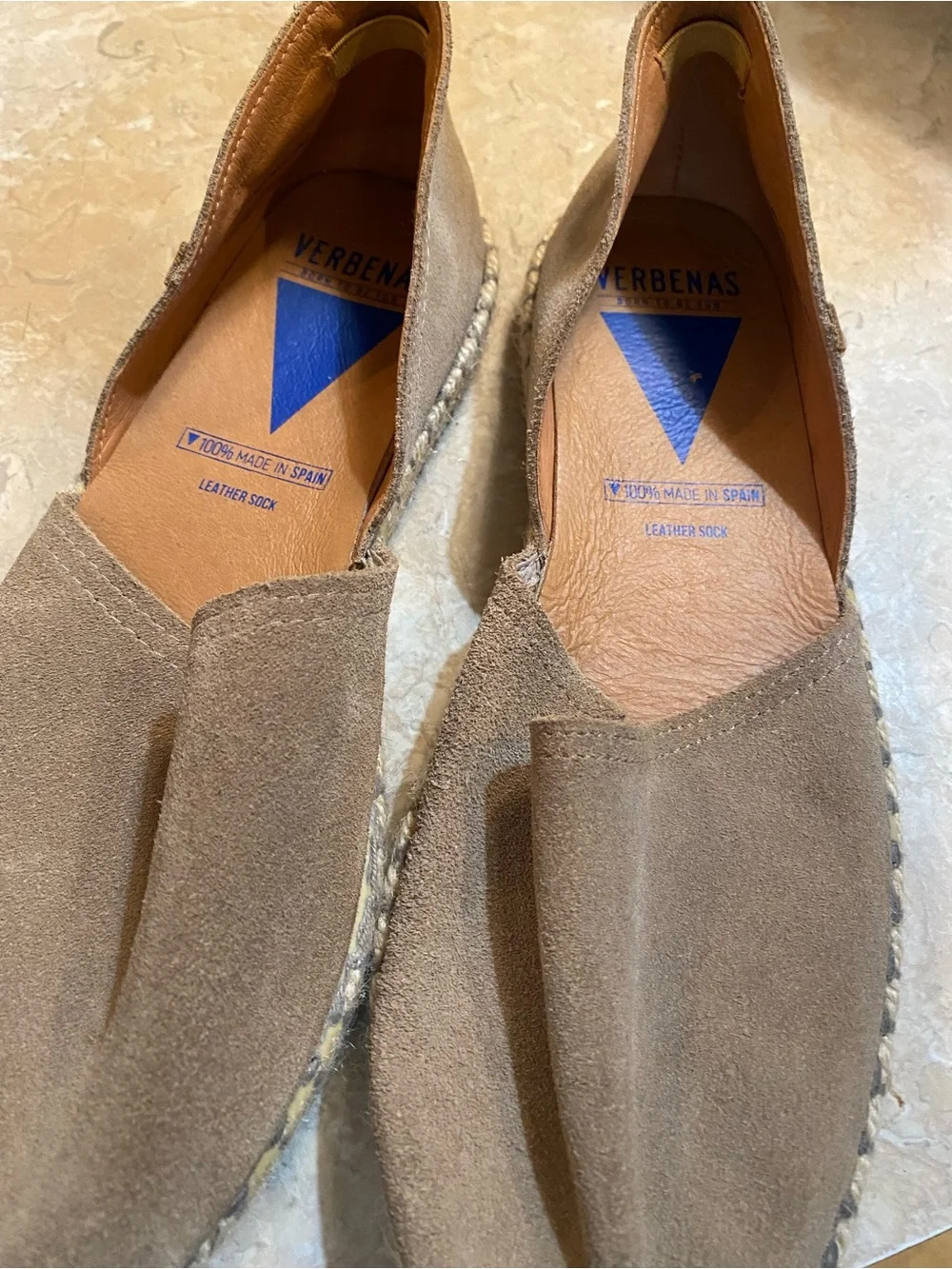 VERBENAS Taupe Suede Espadrilles for Women - Slip-On Casual